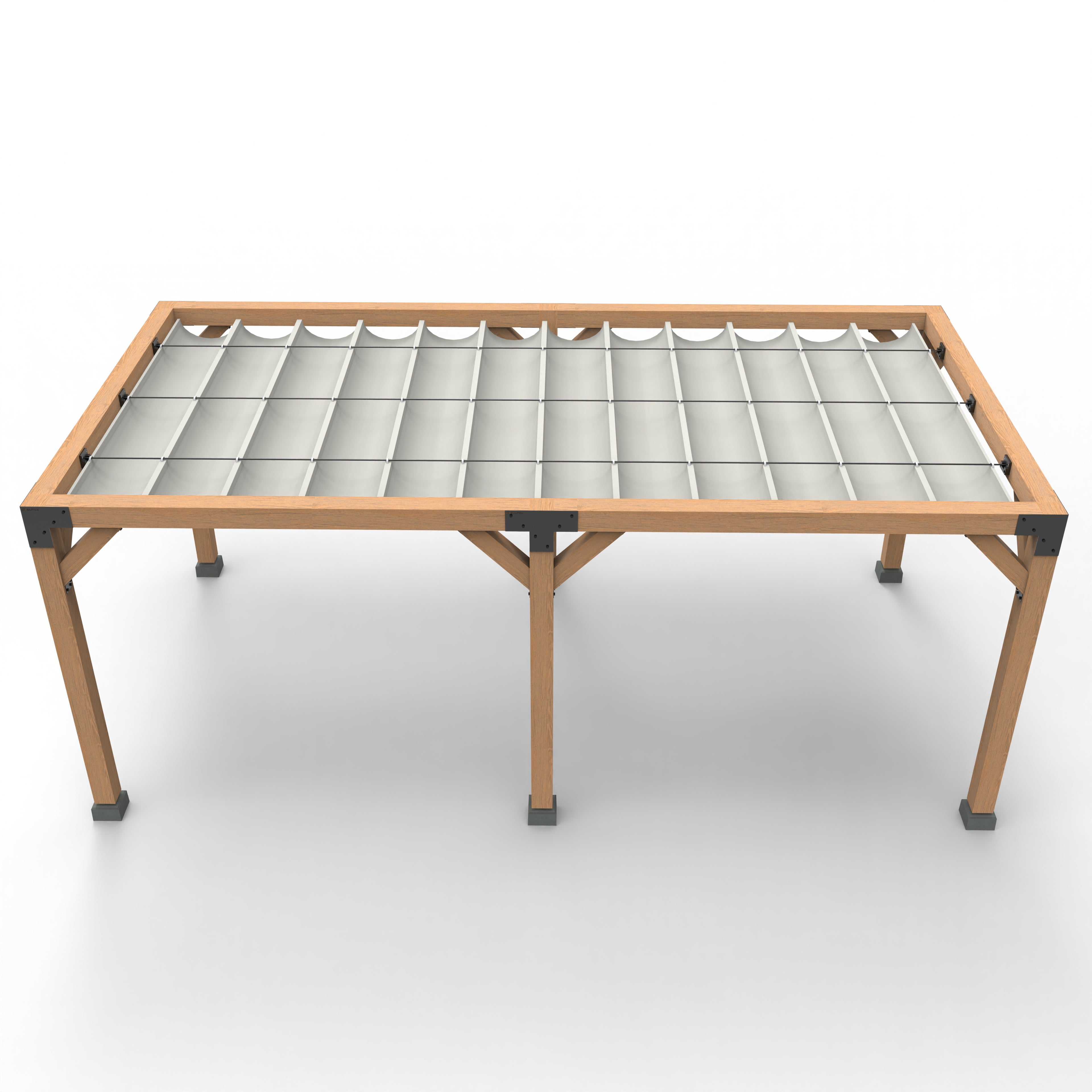 Pergola Hout Pakket Dubbel | Paaldikte 15x15cm | Harmonicadoek - Rijpex