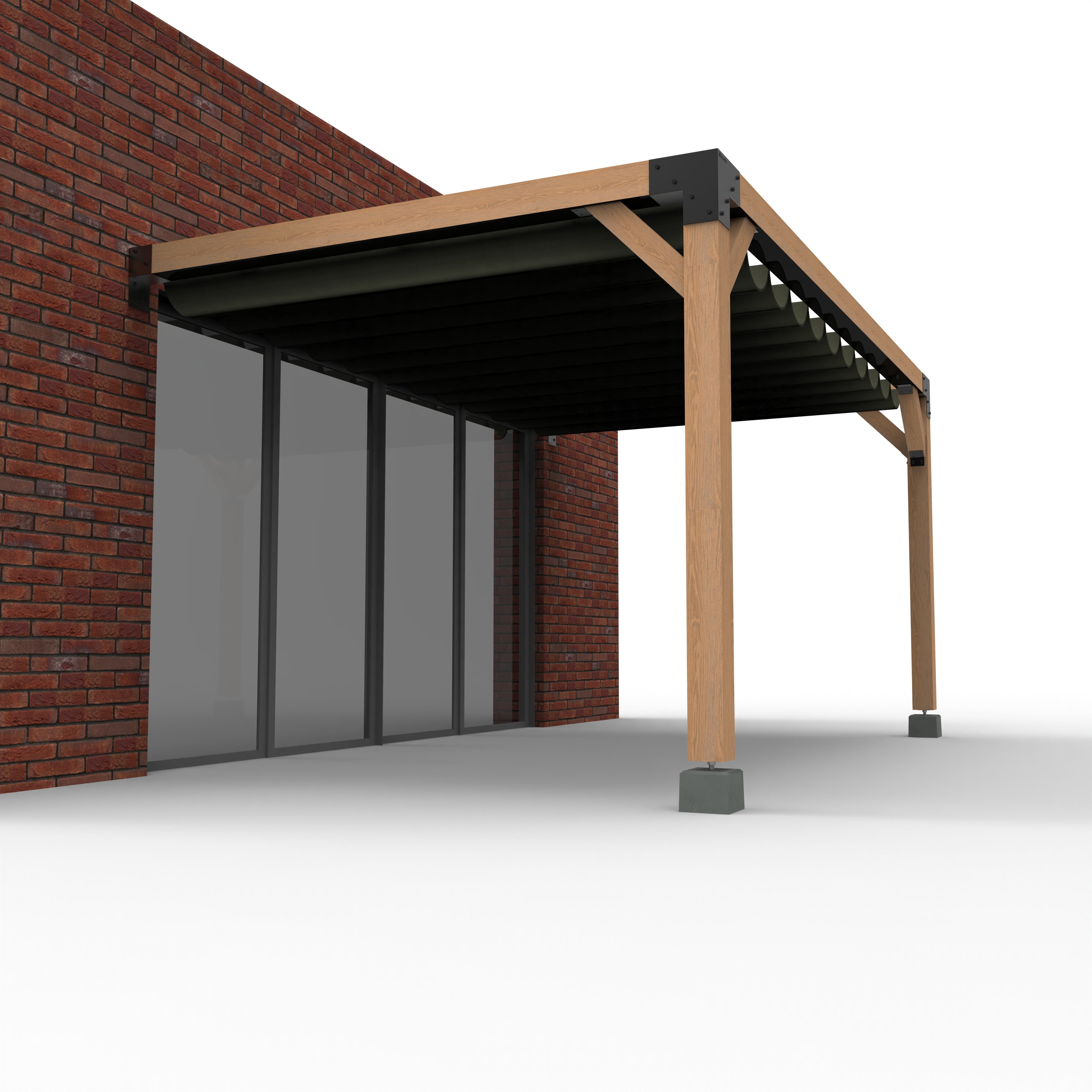 Muur Pergola Hout Pakket | Paaldikte 15x15cm | Harmonicadoek - Rijpex
