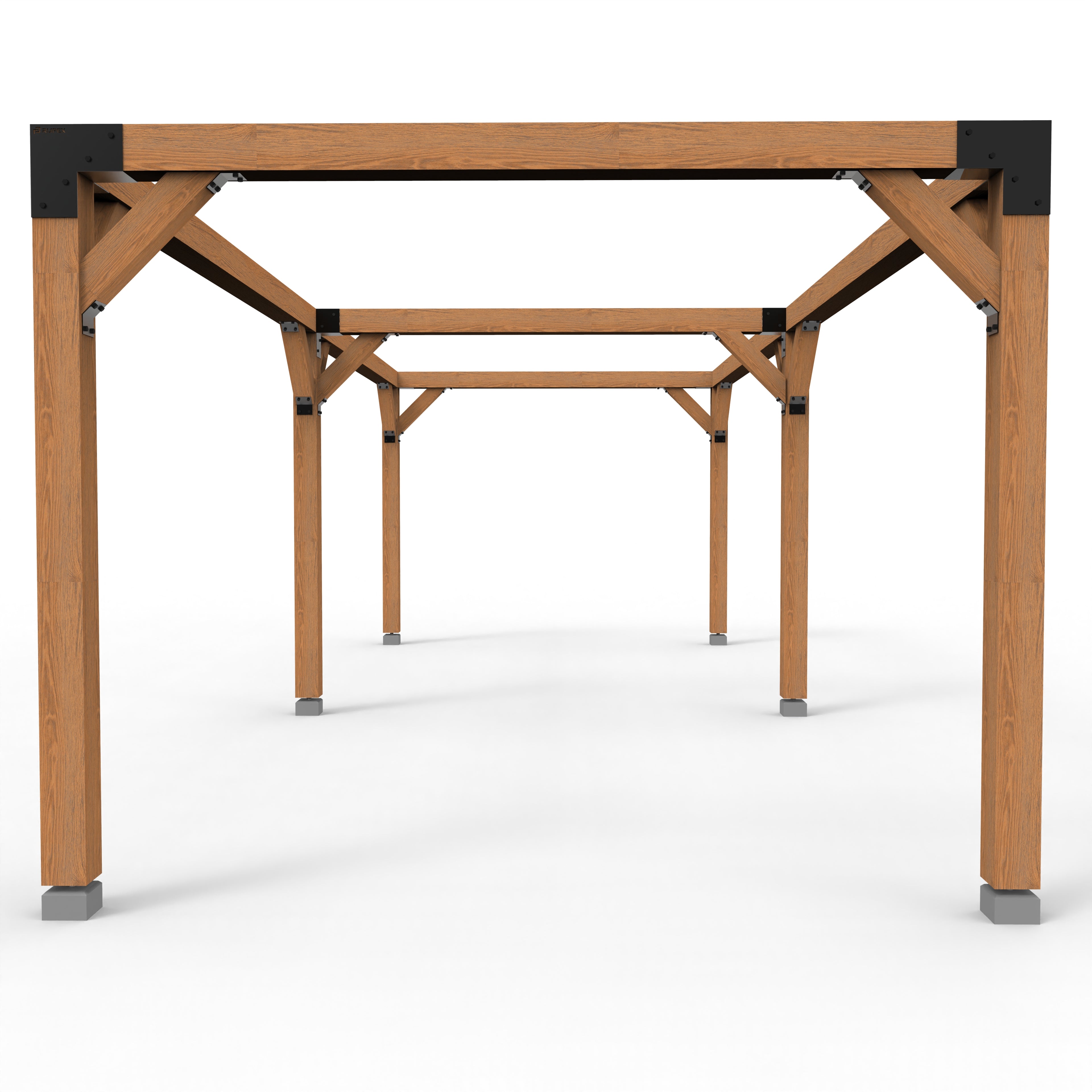 Pergola hout XL met twee schuifbare schaduwdoeken - Rijpex