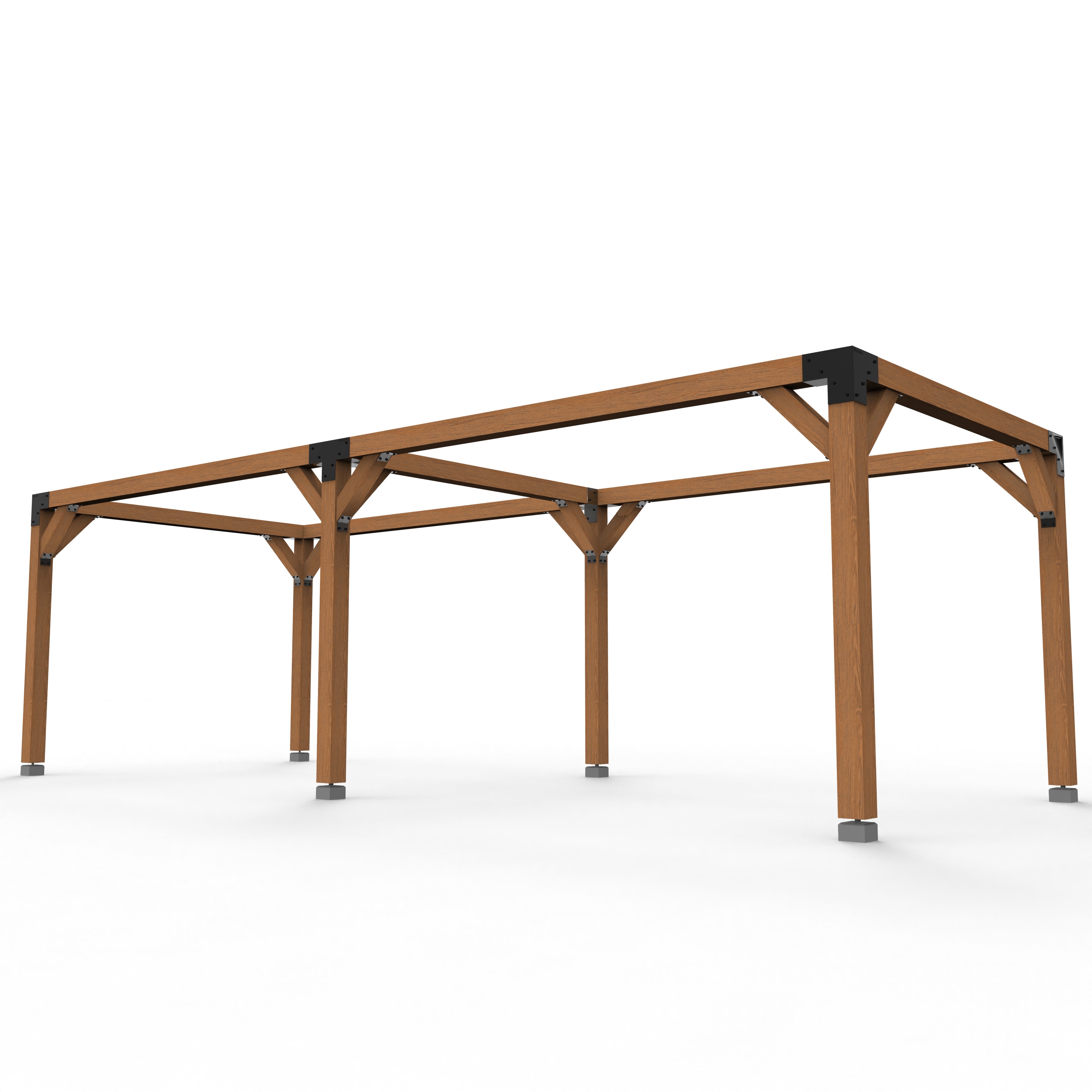 Pergola hout XL met twee schuifbare schaduwdoeken - Rijpex