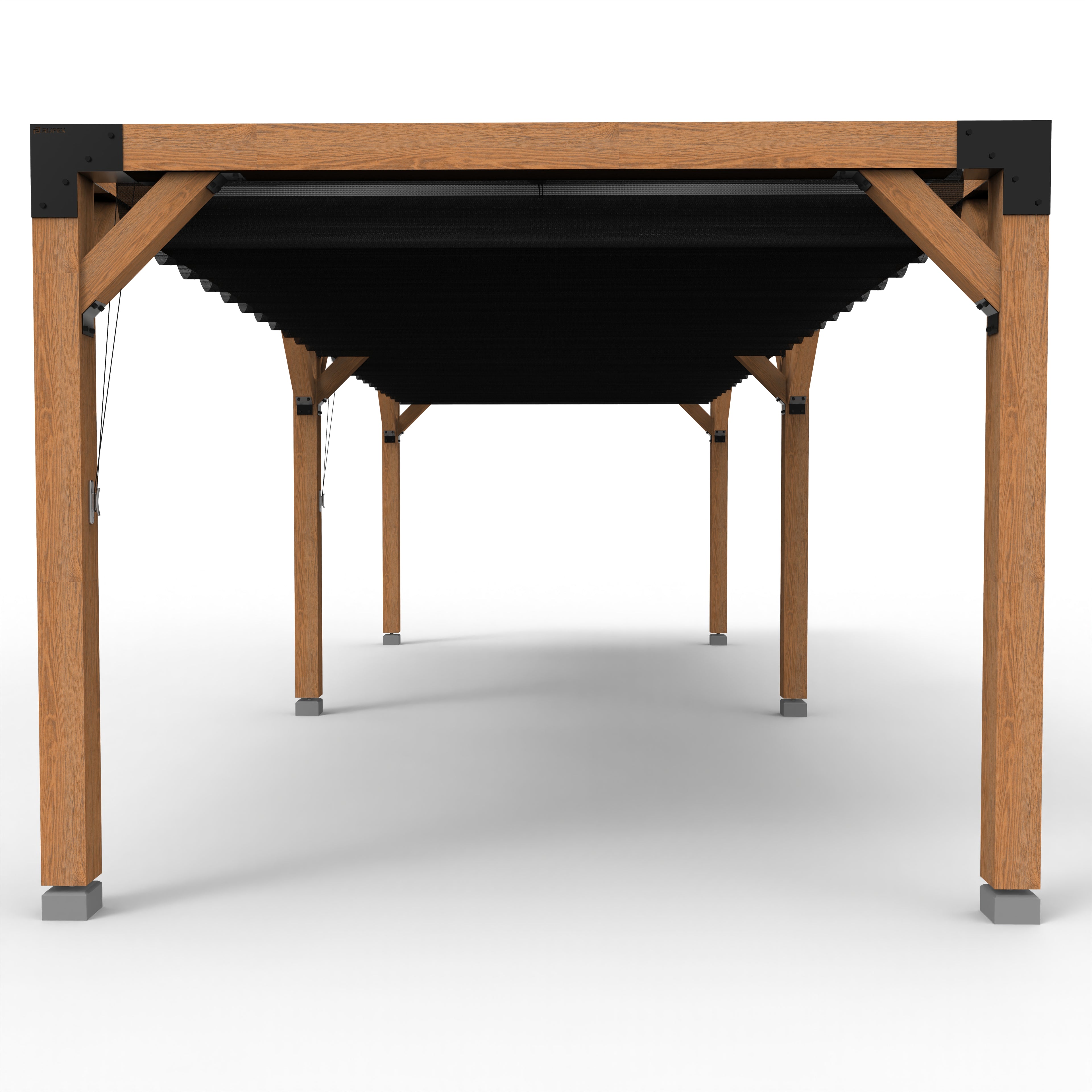 Pergola hout XL met twee schuifbare schaduwdoeken - Rijpex