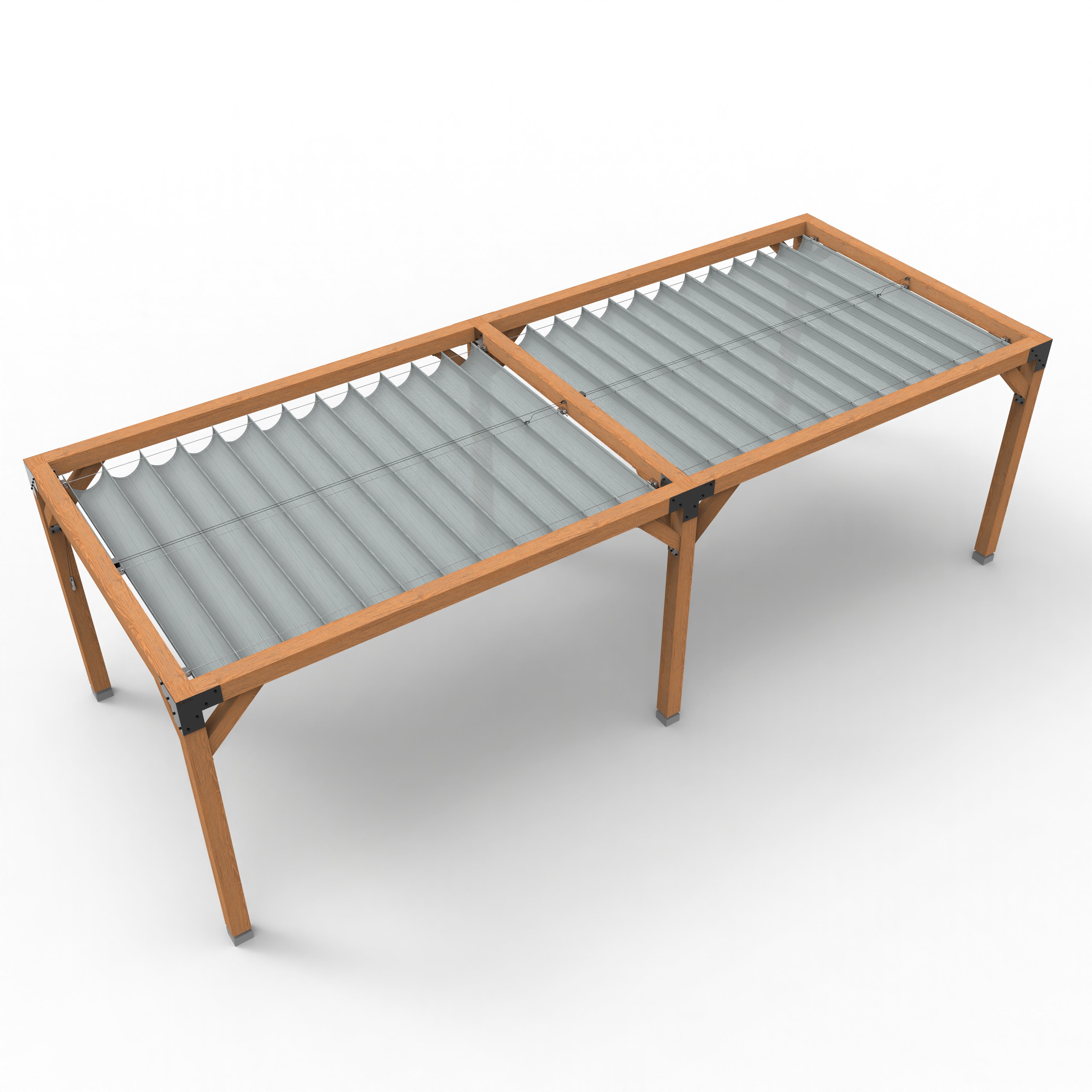 Pergola hout XL met twee schuifbare schaduwdoeken - Rijpex