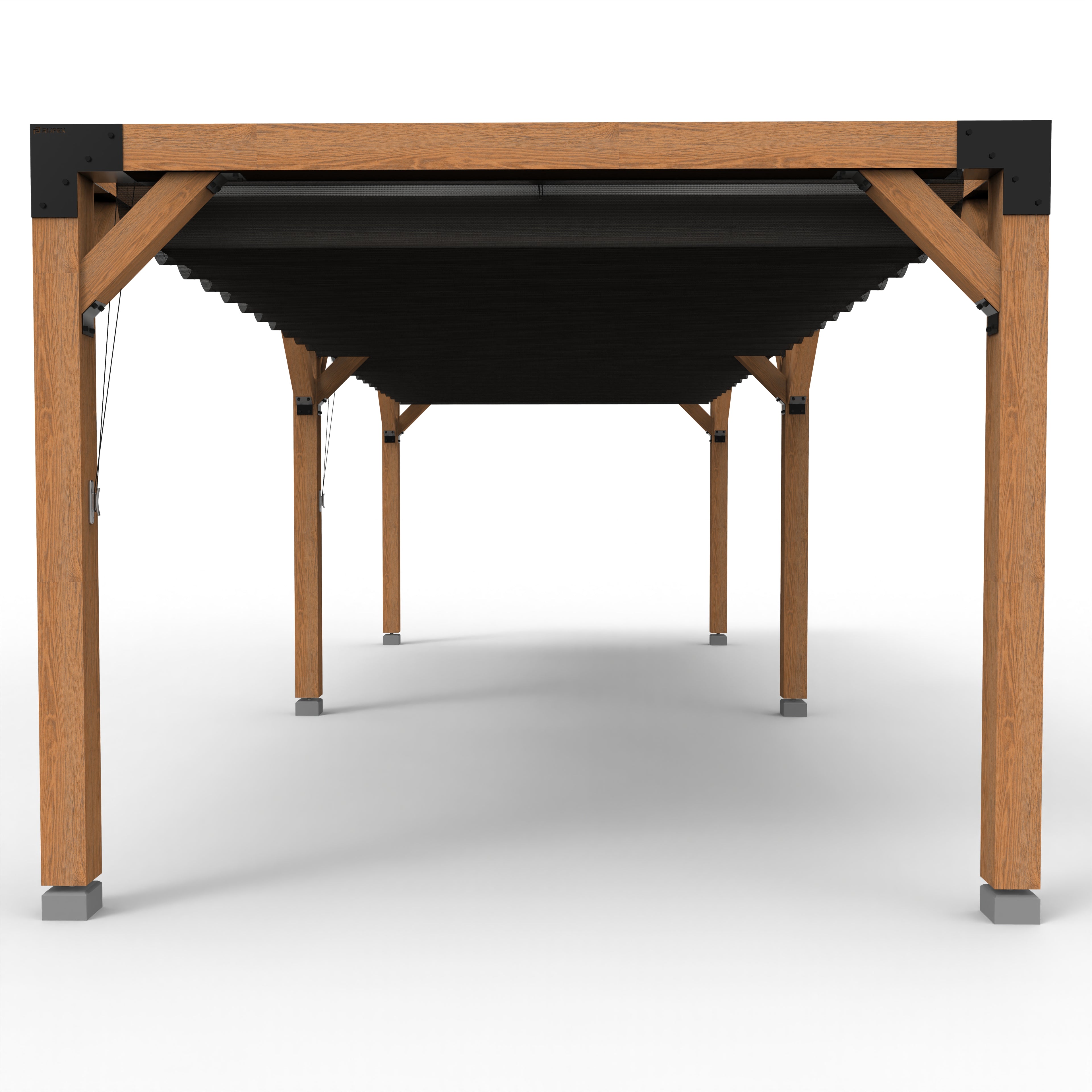 Pergola hout XL met twee schuifbare schaduwdoeken - Rijpex