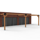 Overkapping pergola tegen gevel twee schaduwdoek - Rijpex