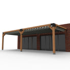 Overkapping pergola tegen gevel twee schaduwdoek - Rijpex