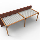 Overkapping pergola tegen gevel twee schaduwdoek - Rijpex