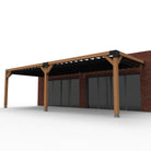 Overkapping pergola tegen gevel twee schaduwdoek - Rijpex