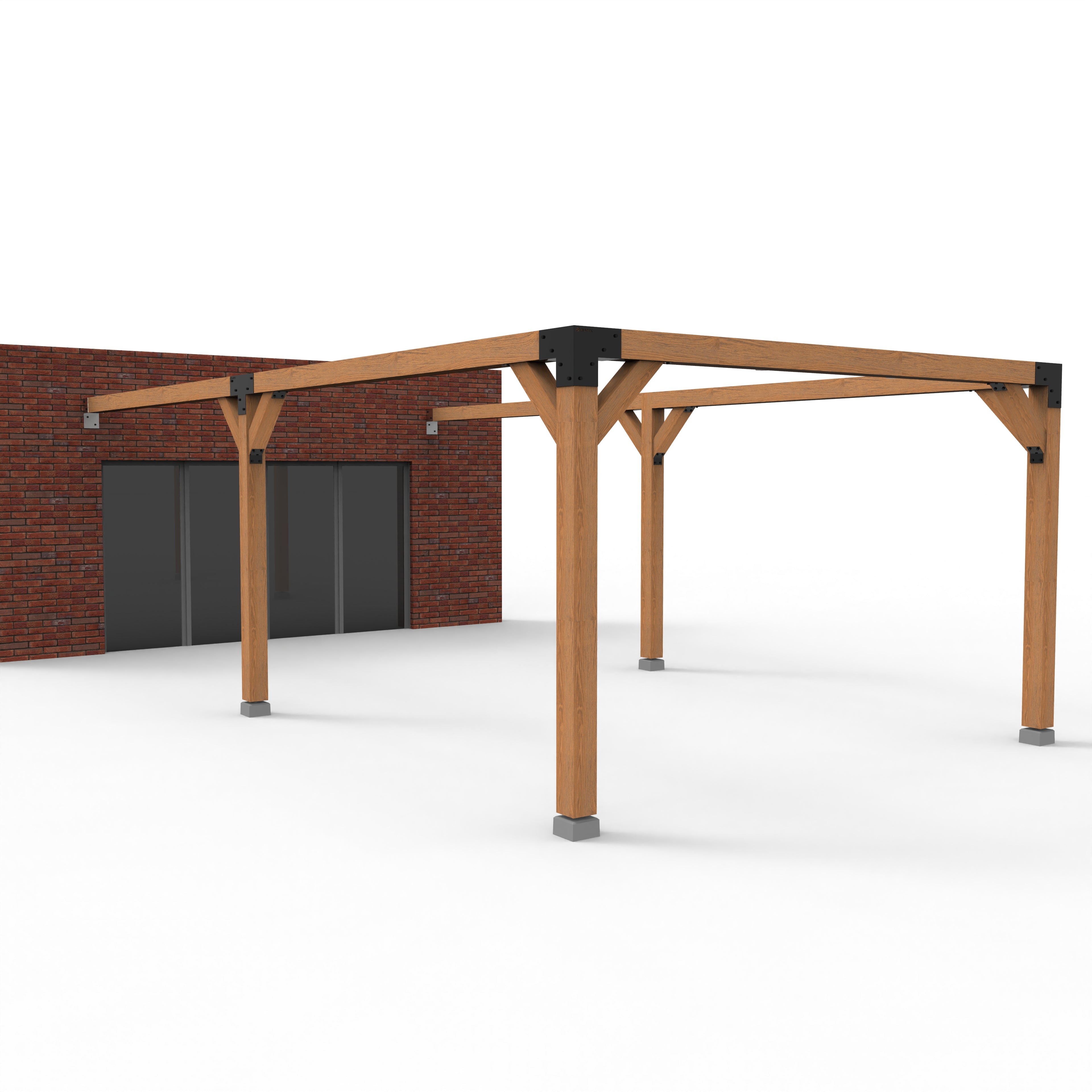 Dubbele Houten Pergola Overkapping met Schuifbare Schaduwdoeken - Rijpex