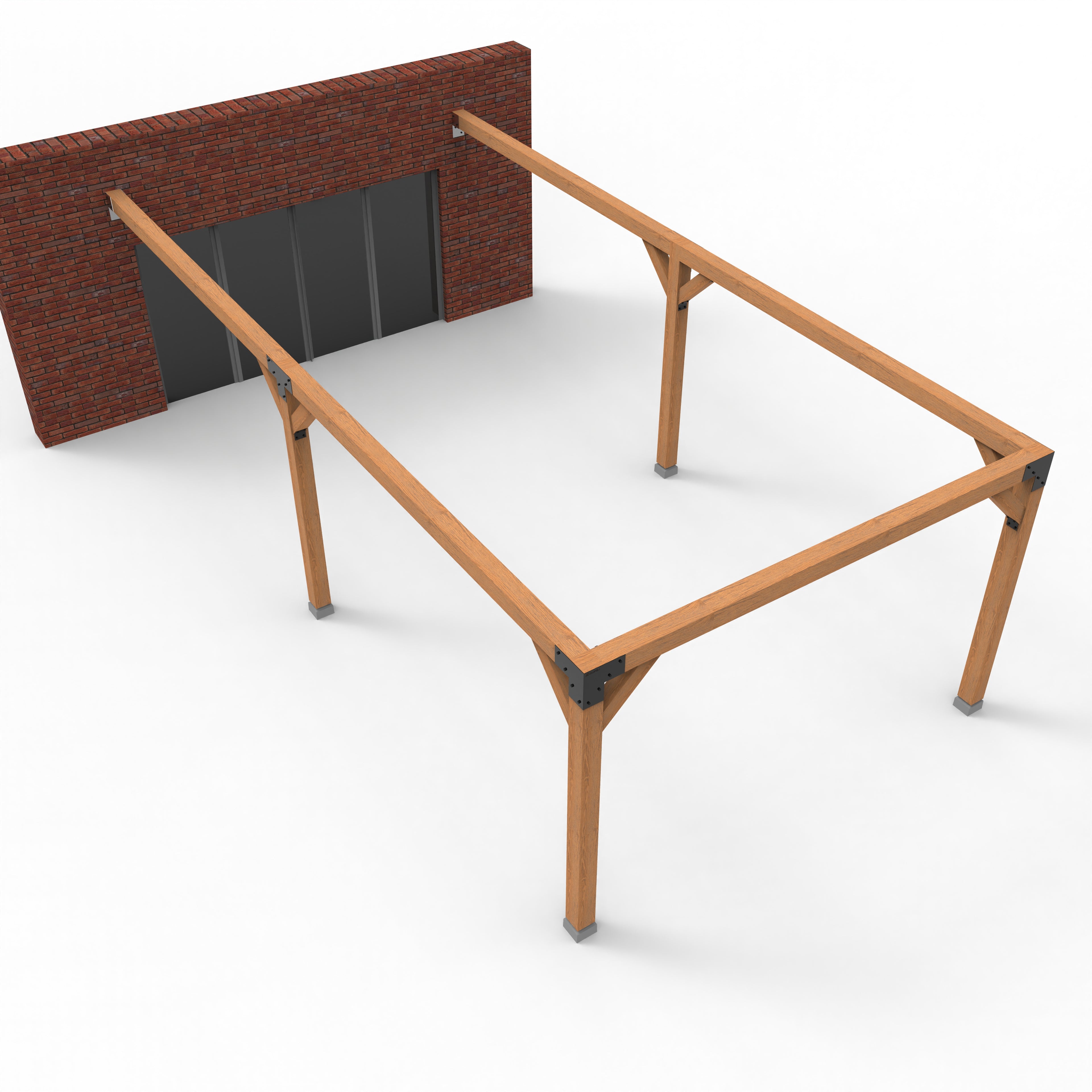 Dubbele Houten Pergola Overkapping met Schuifbare Schaduwdoeken - Rijpex