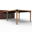 Dubbele Houten Pergola Overkapping met Schuifbare Schaduwdoeken - Rijpex