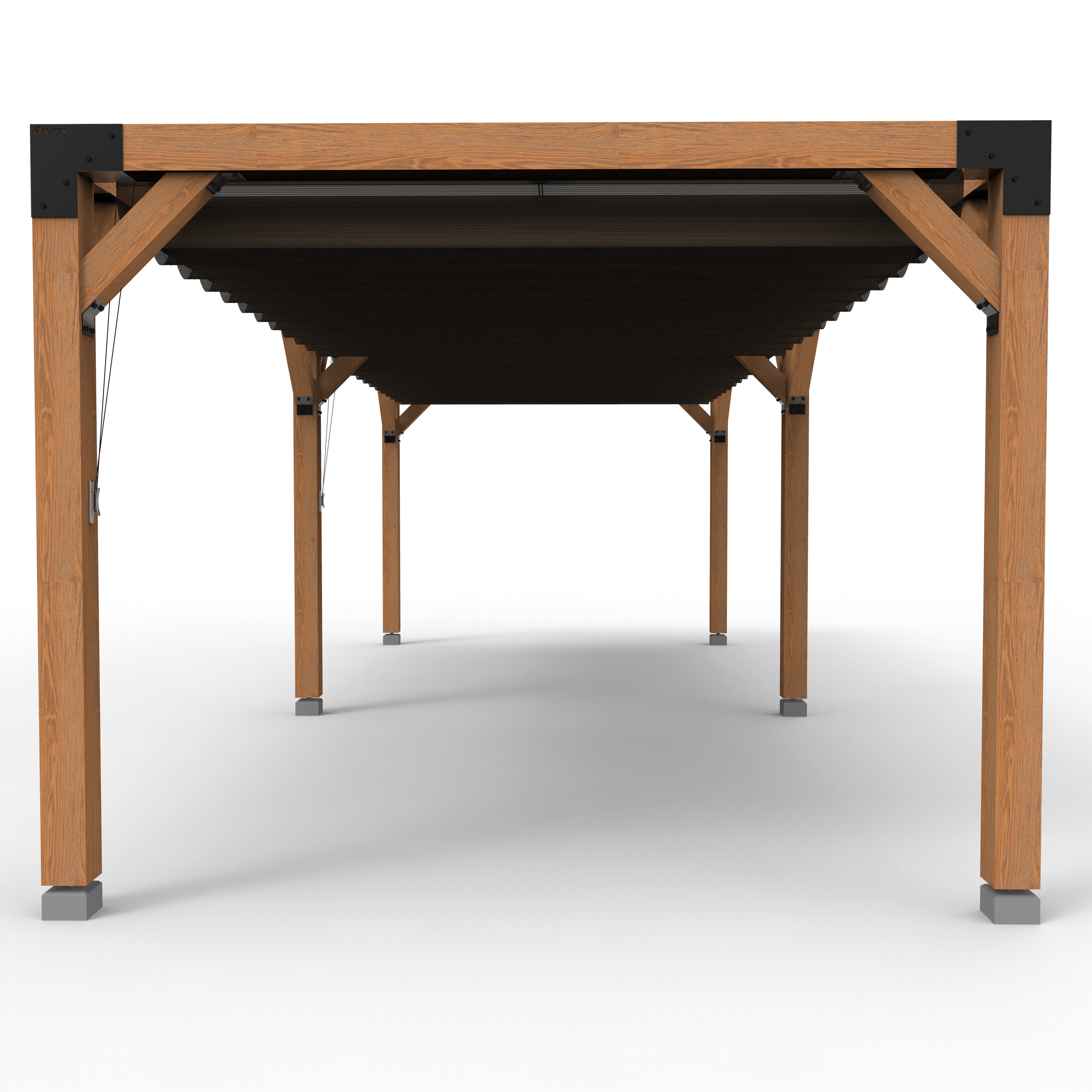 Pergola hout XL met twee schuifbare schaduwdoeken - Rijpex