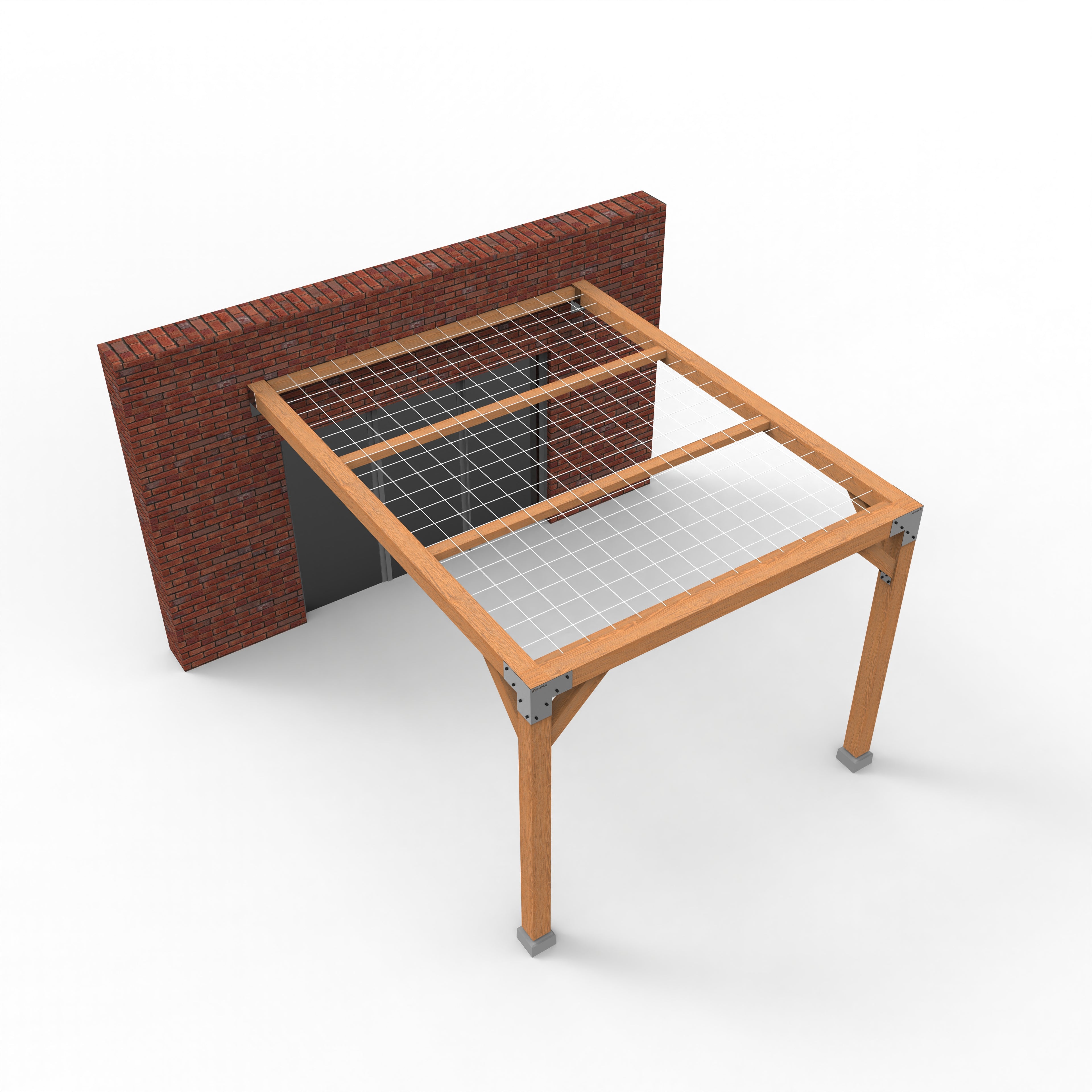 Pergola met Klimplant en Gaasdak | Gevel gemonteerd - Rijpex