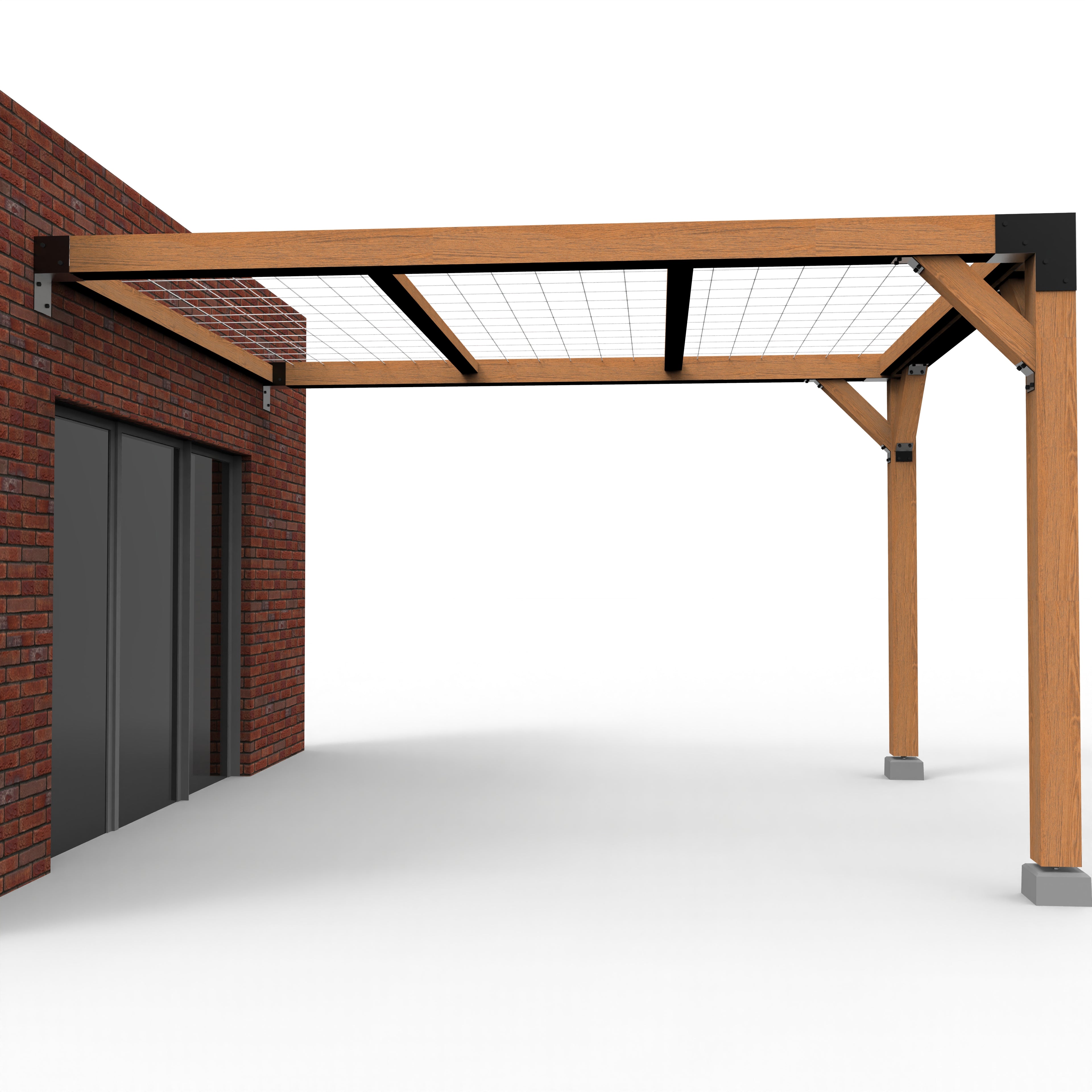 Pergola met Klimplant en Gaasdak | Gevel gemonteerd - Rijpex