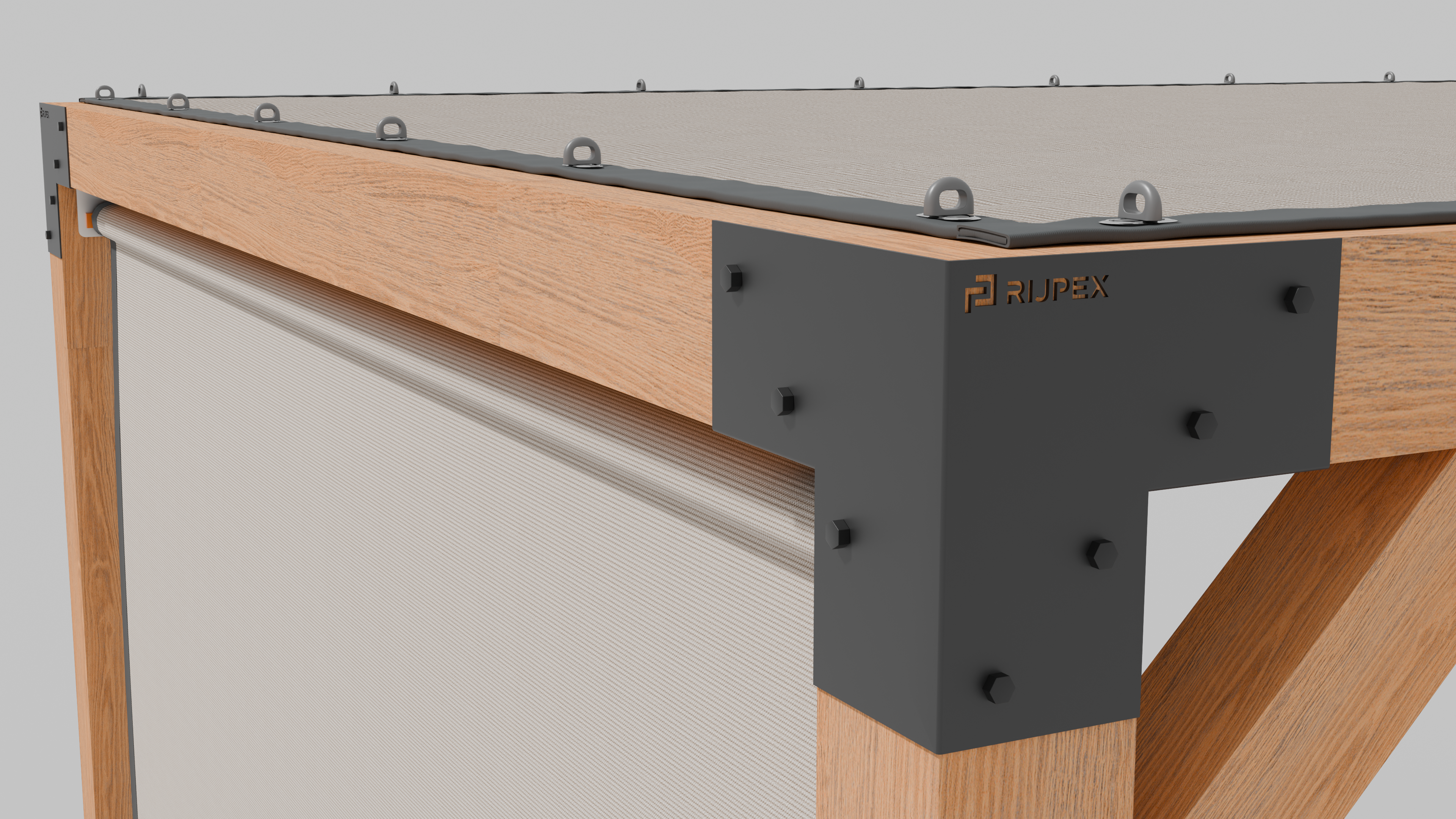 Buiten Rolgordijn HDPE – Schaduwdoek Zijwand Pergola - Rijpex