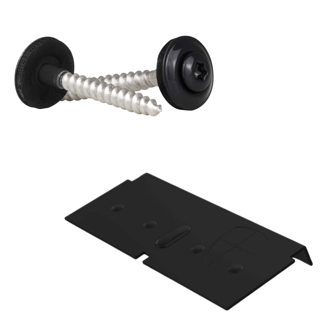 Binnen/Buiten hoek daktrim 40x40cm aluminium | Zwart - Rijpex