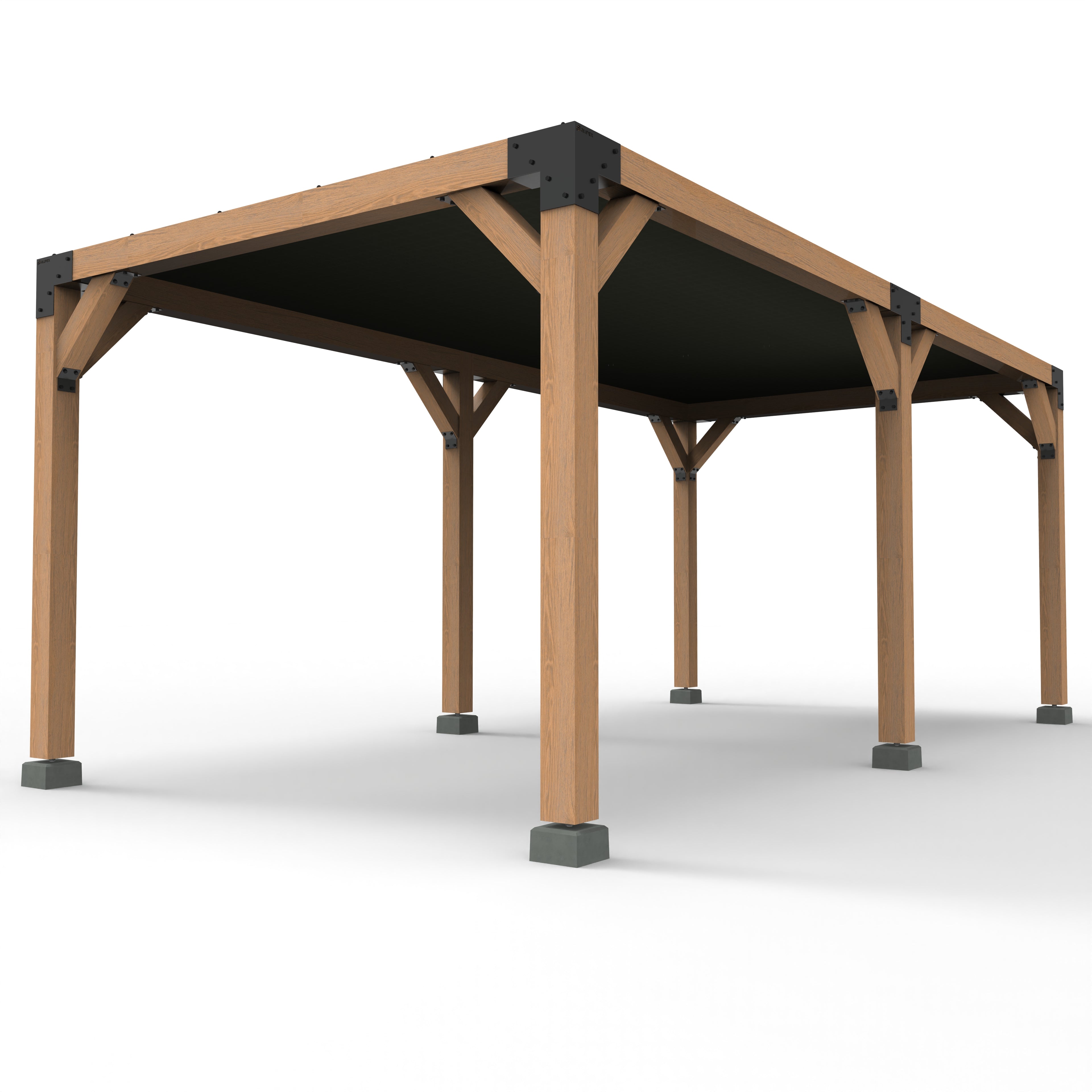 Pergola Hout Pakket Dubbel | Paaldikte 15x15cm | Schaduwdoek - Rijpex