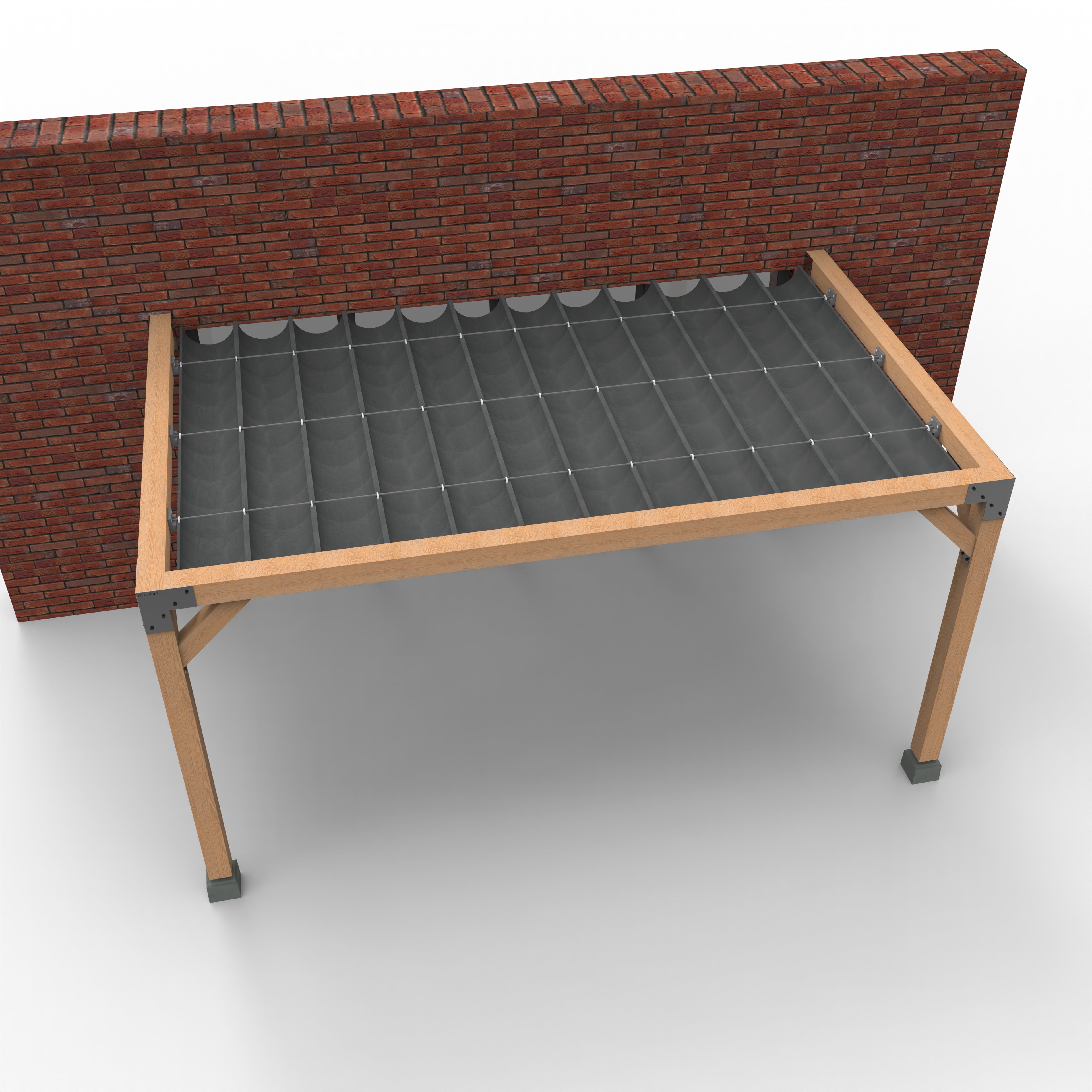 Muur Pergola Hout Pakket | Paaldikte 15x15cm | Harmonicadoek - Rijpex