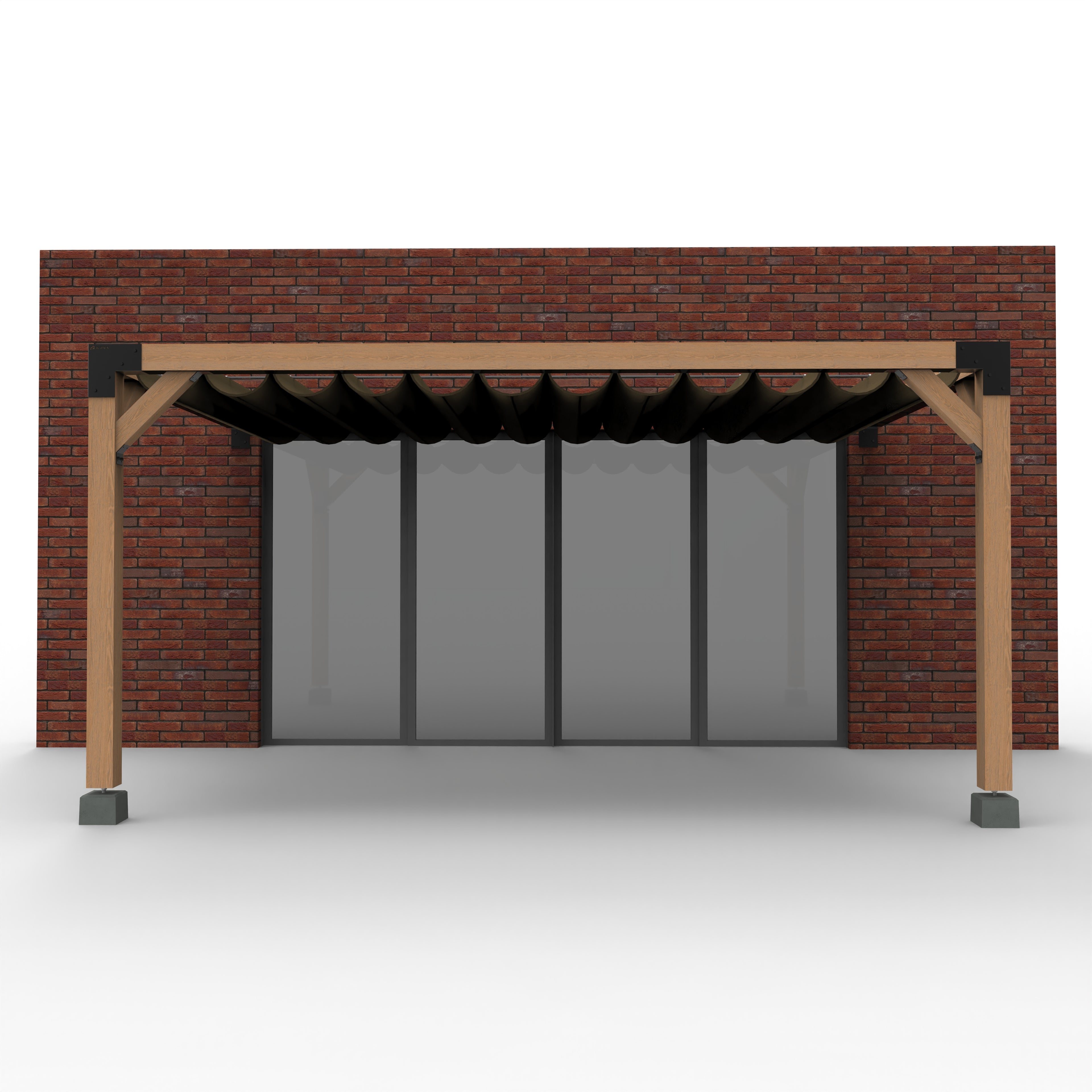 Muur Pergola Hout Pakket | Paaldikte 15x15cm | Harmonicadoek - Rijpex