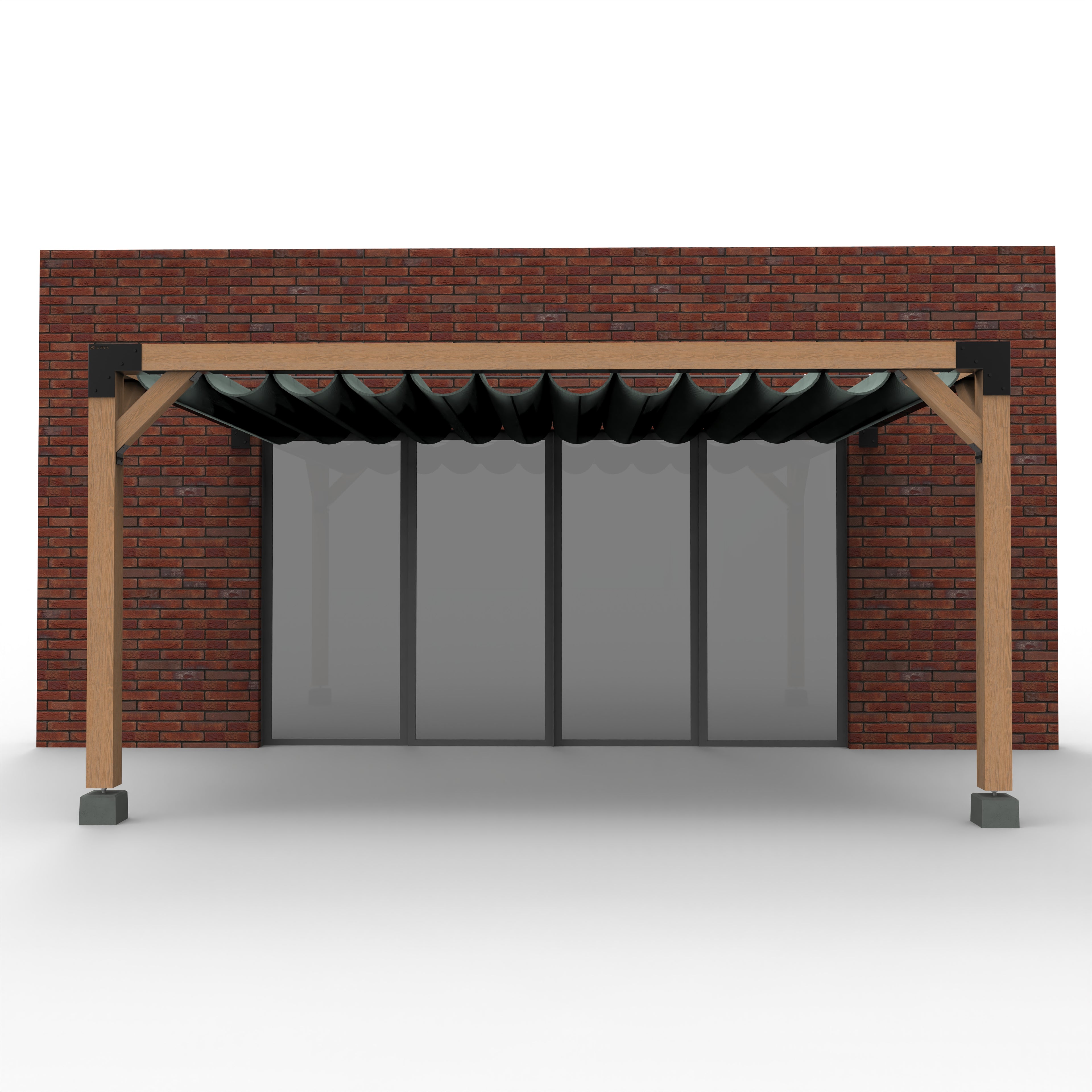 Muur Pergola Hout Pakket | Paaldikte 15x15cm | Harmonicadoek - Rijpex