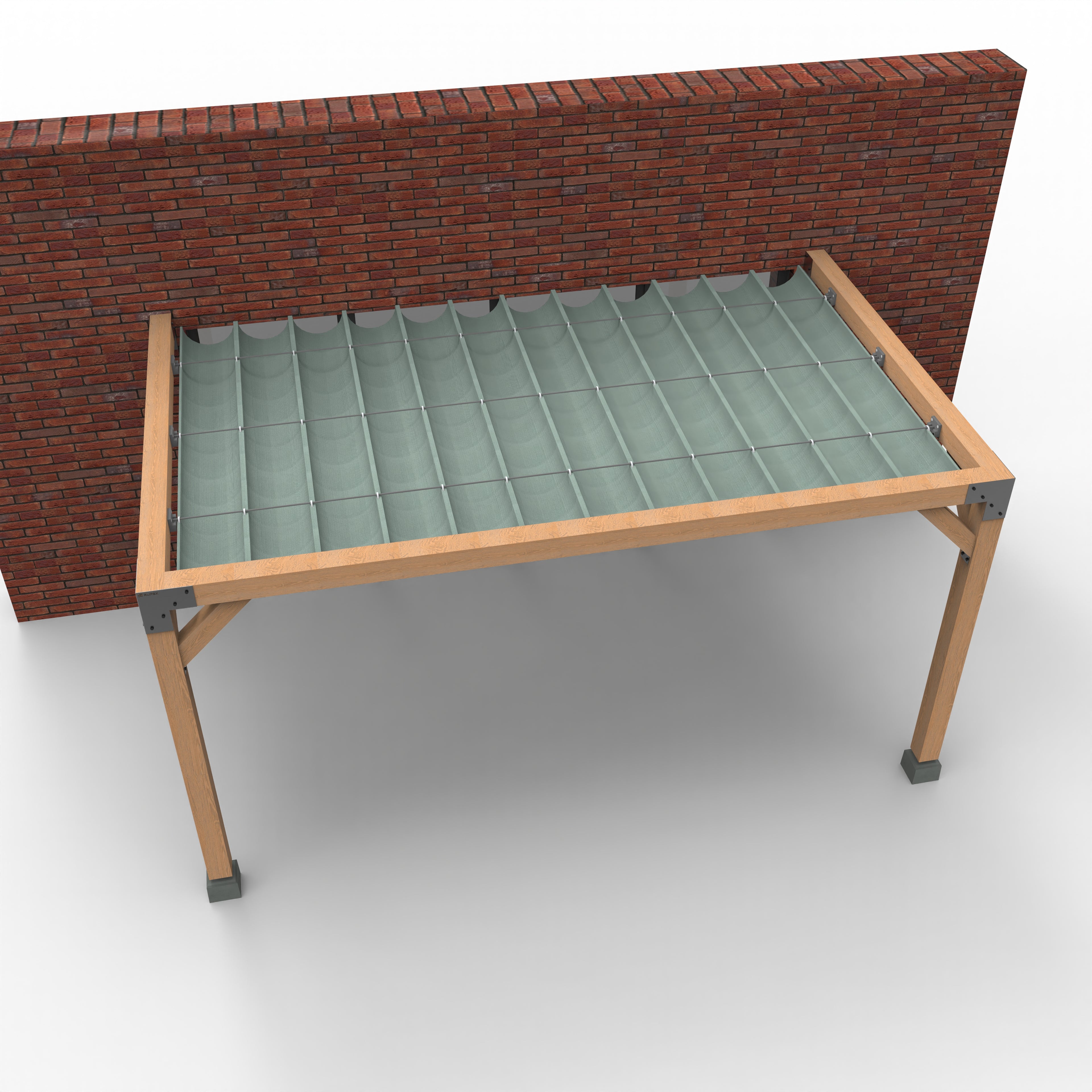 Muur Pergola Hout Pakket | Paaldikte 15x15cm | Harmonicadoek - Rijpex