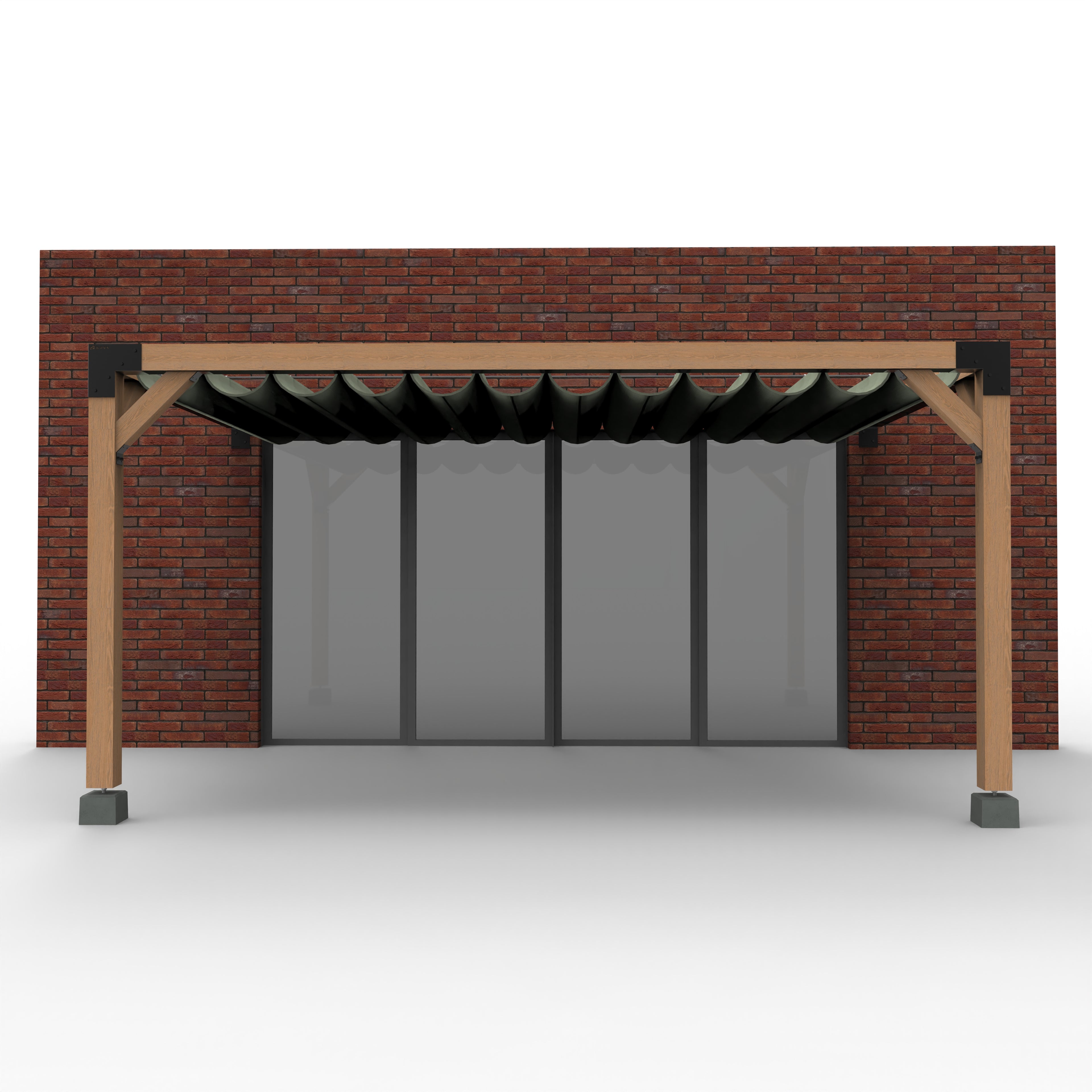 Muur Pergola Hout Pakket | Paaldikte 15x15cm | Harmonicadoek - Rijpex