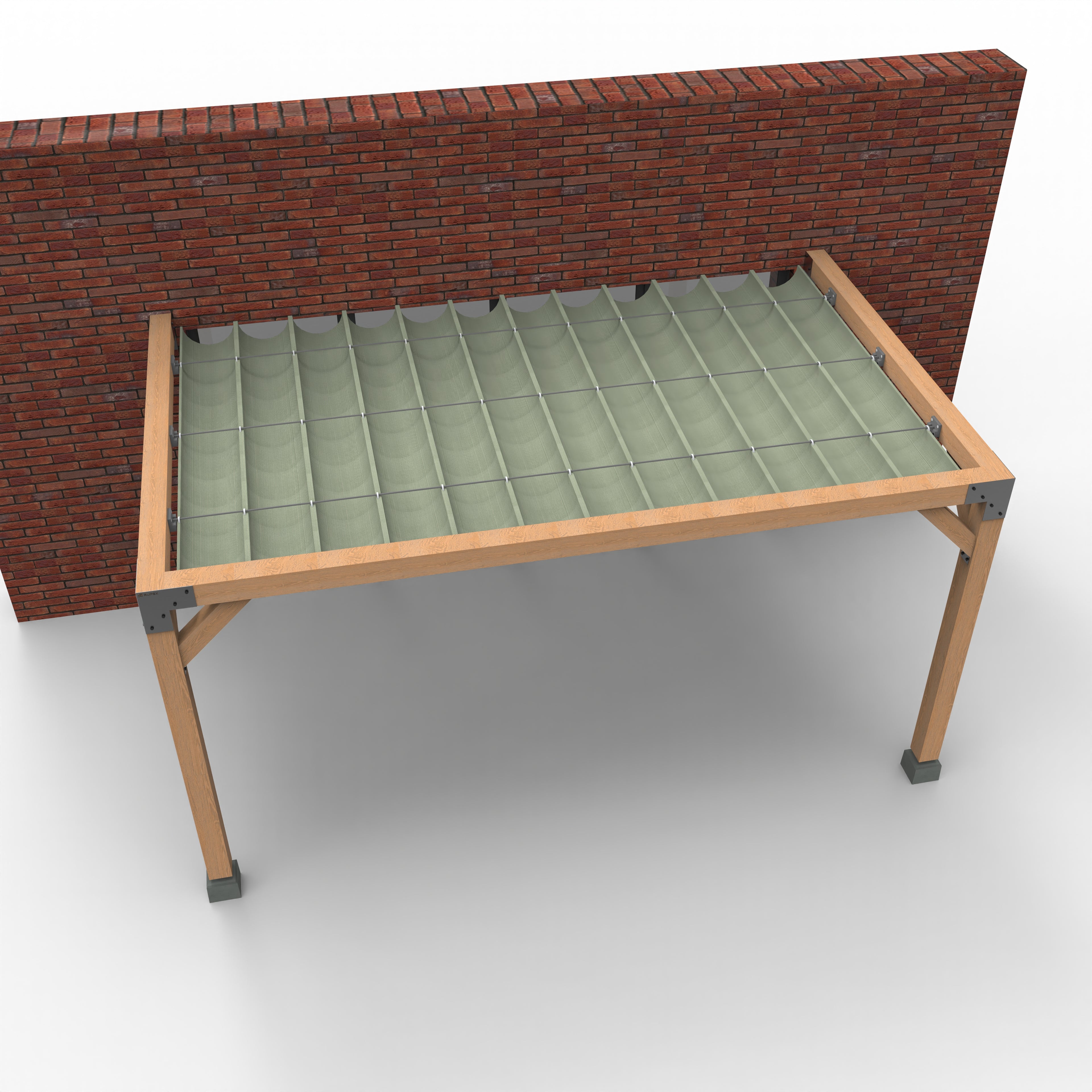 Muur Pergola Hout Pakket | Paaldikte 15x15cm | Harmonicadoek - Rijpex