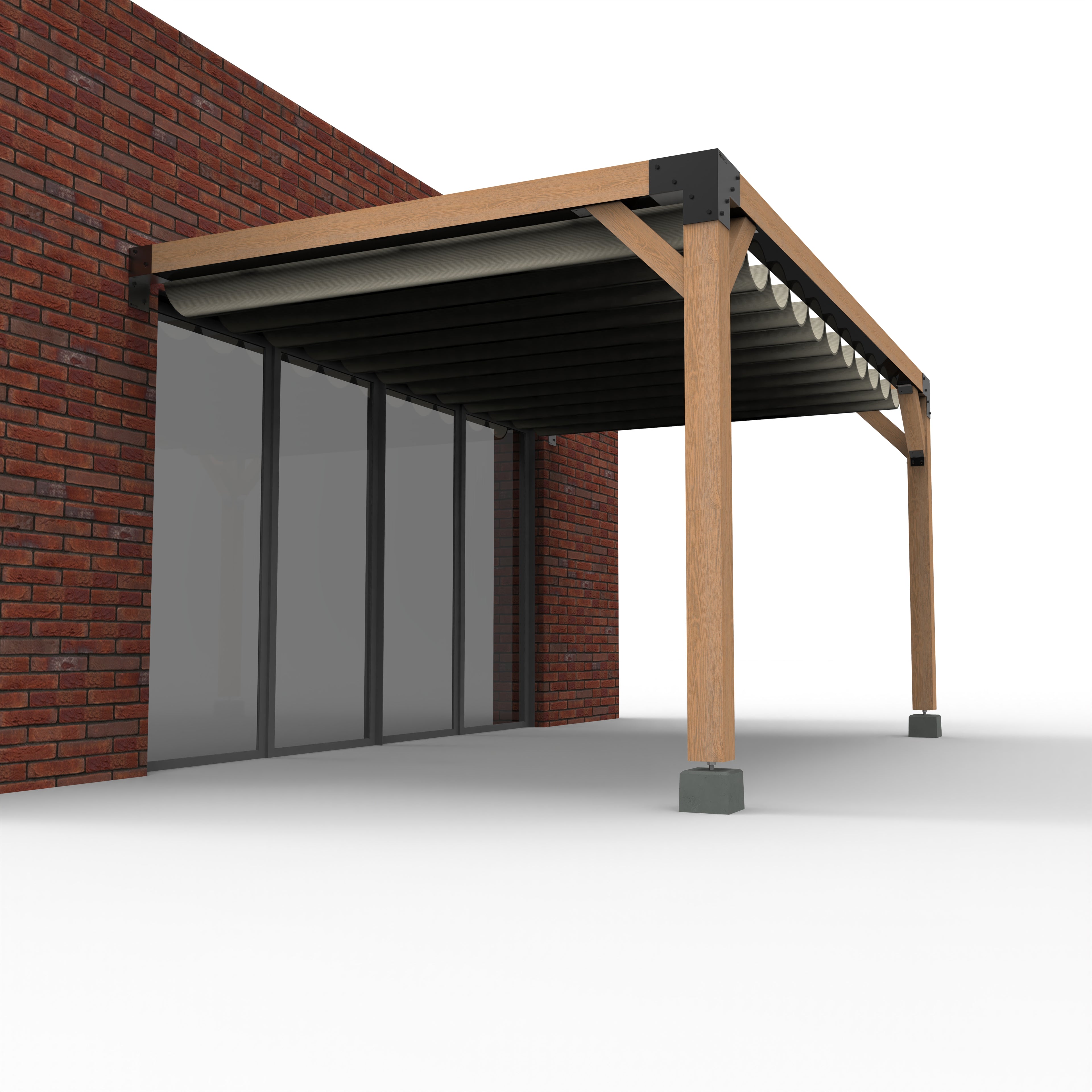 Muur Pergola Hout Pakket | Paaldikte 15x15cm | Harmonicadoek - Rijpex