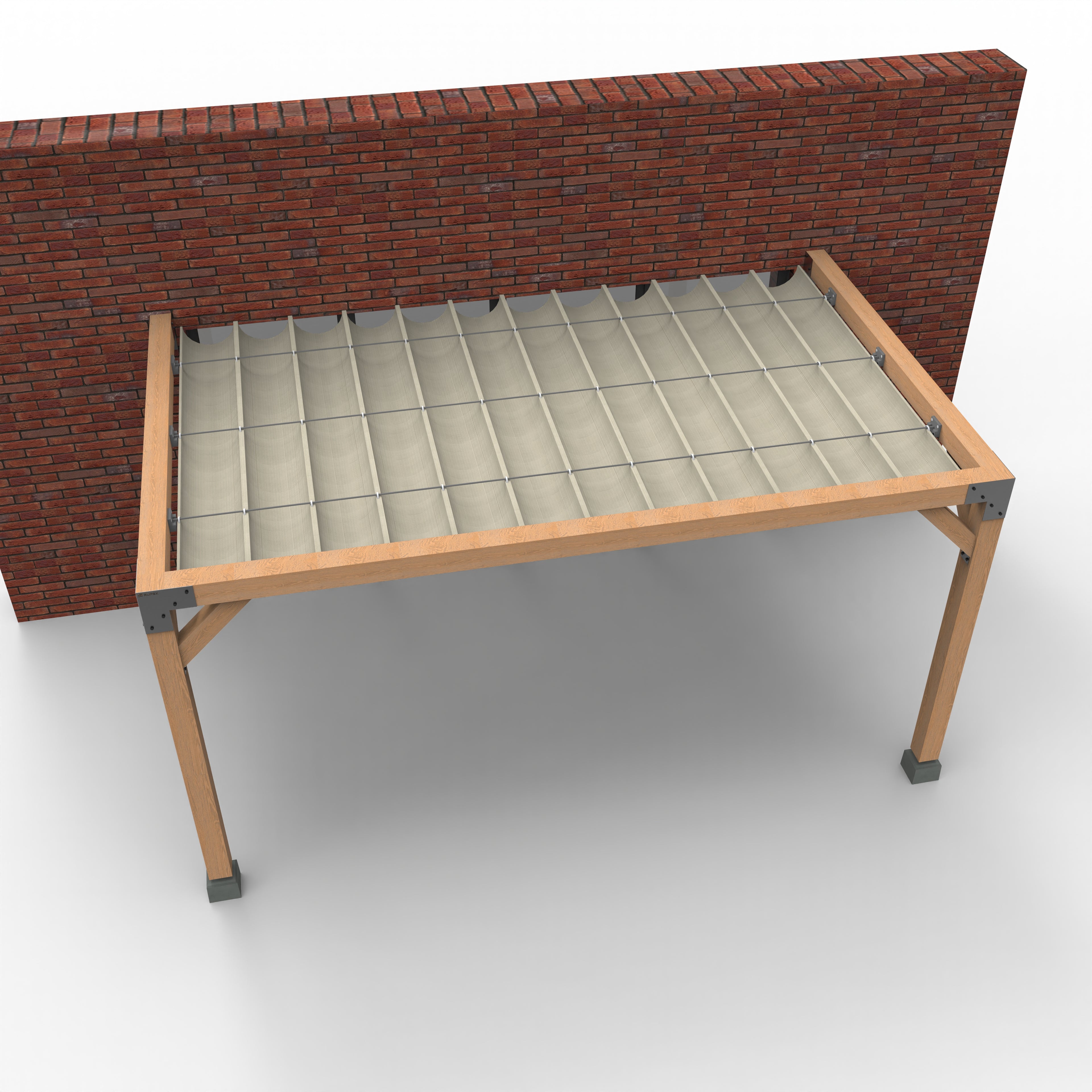 Muur Pergola Hout Pakket | Paaldikte 15x15cm | Harmonicadoek - Rijpex