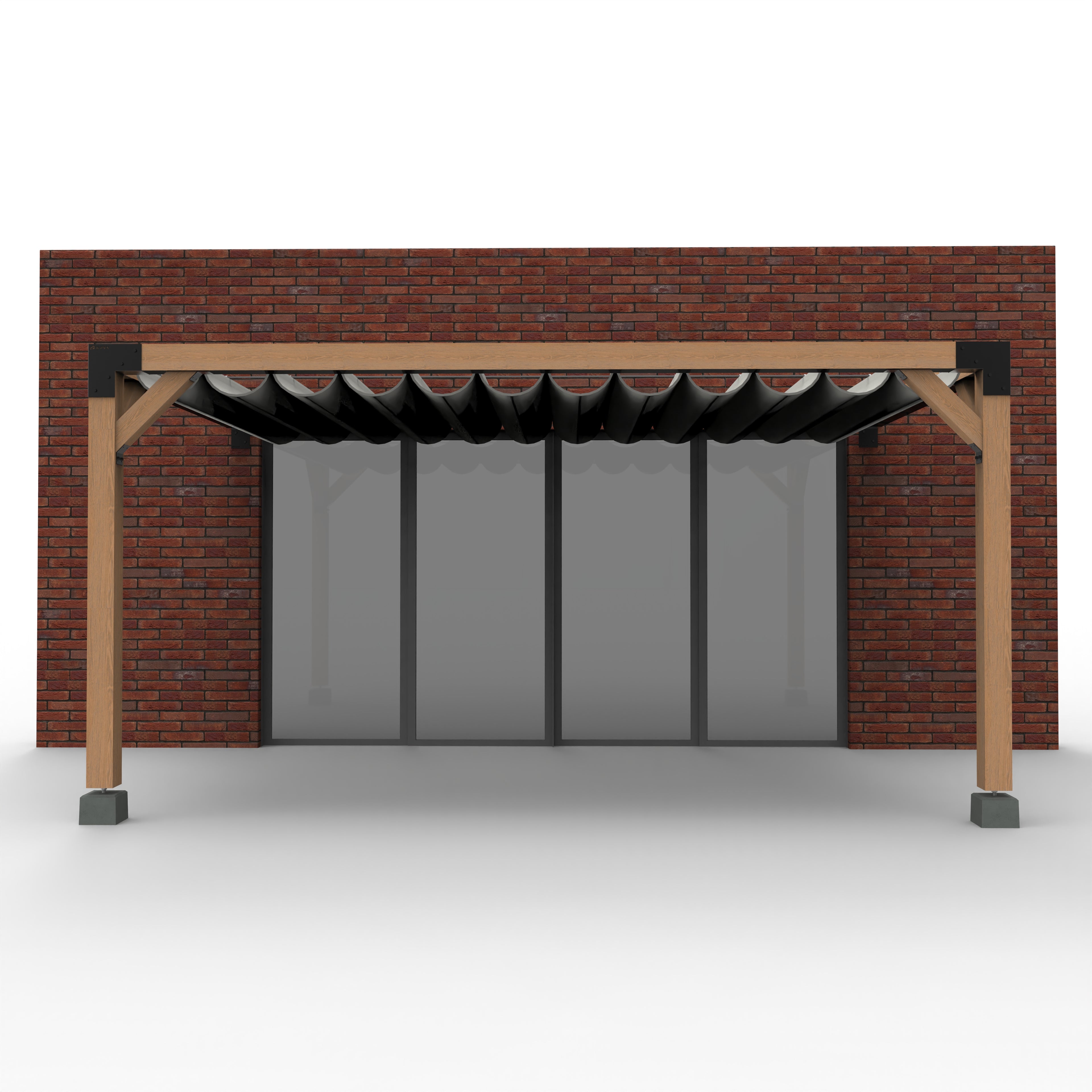 Muur Pergola Hout Pakket | Paaldikte 15x15cm | Harmonicadoek - Rijpex