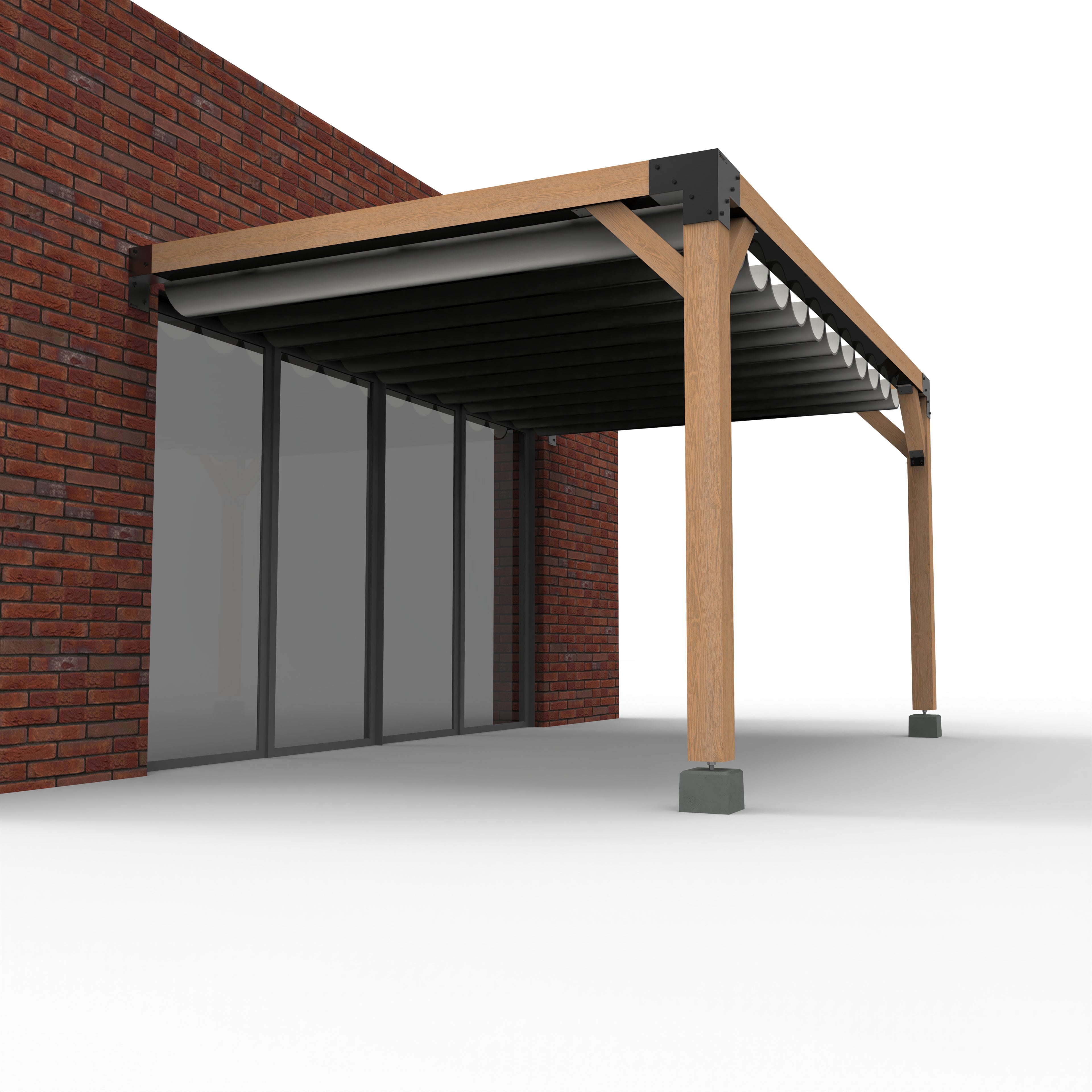 Muur Pergola Hout Pakket | Paaldikte 15x15cm | Harmonicadoek - Rijpex