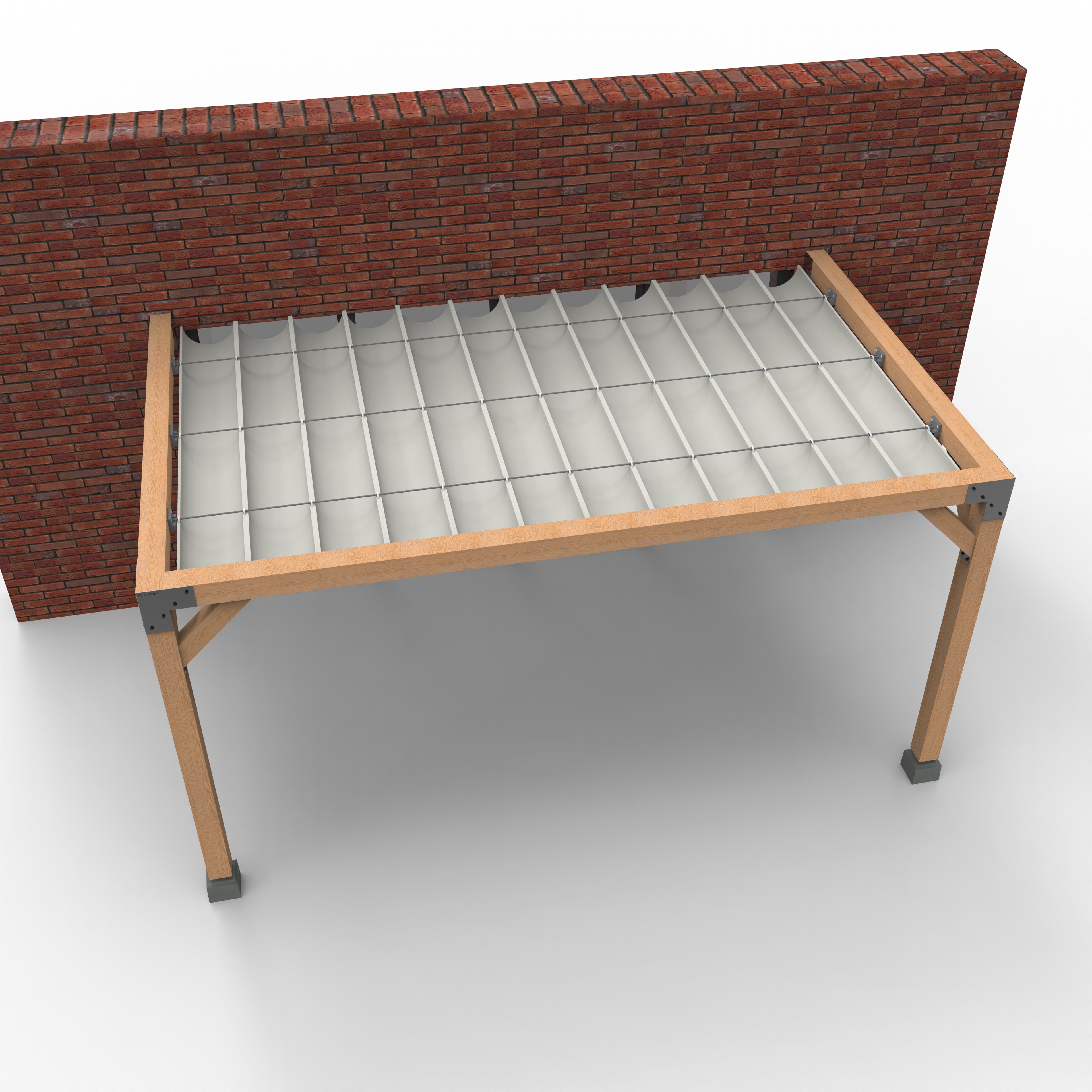 Muur Pergola Hout Pakket | Paaldikte 15x15cm | Harmonicadoek - Rijpex