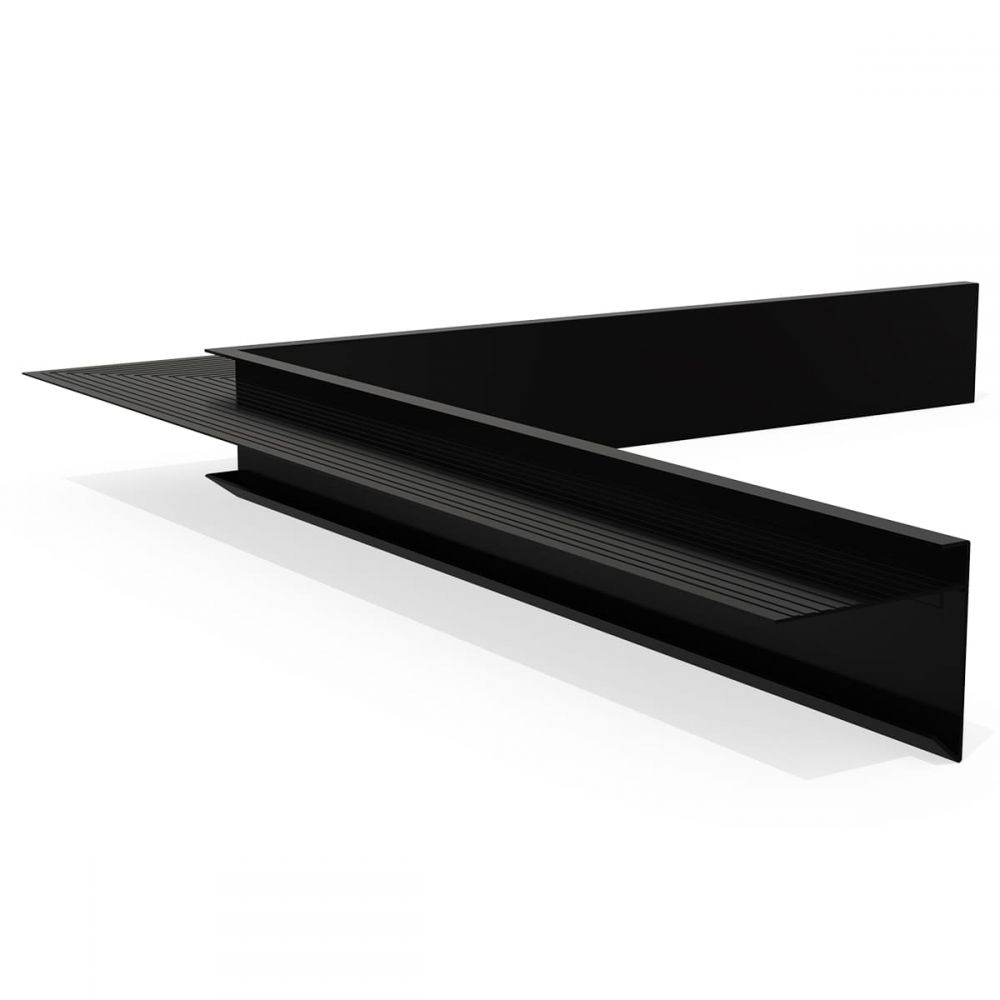 Binnen/Buiten hoek daktrim 40x40cm aluminium | Zwart - Rijpex