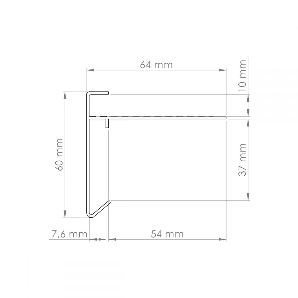 Daktrim aluminium 2,5m | Brute - Rijpex