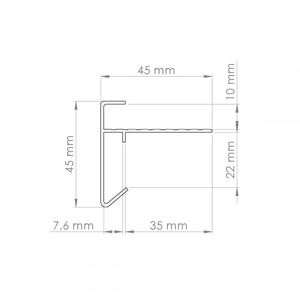 Binnen/Buiten hoek daktrim 40x40cm aluminium | Zwart - Rijpex